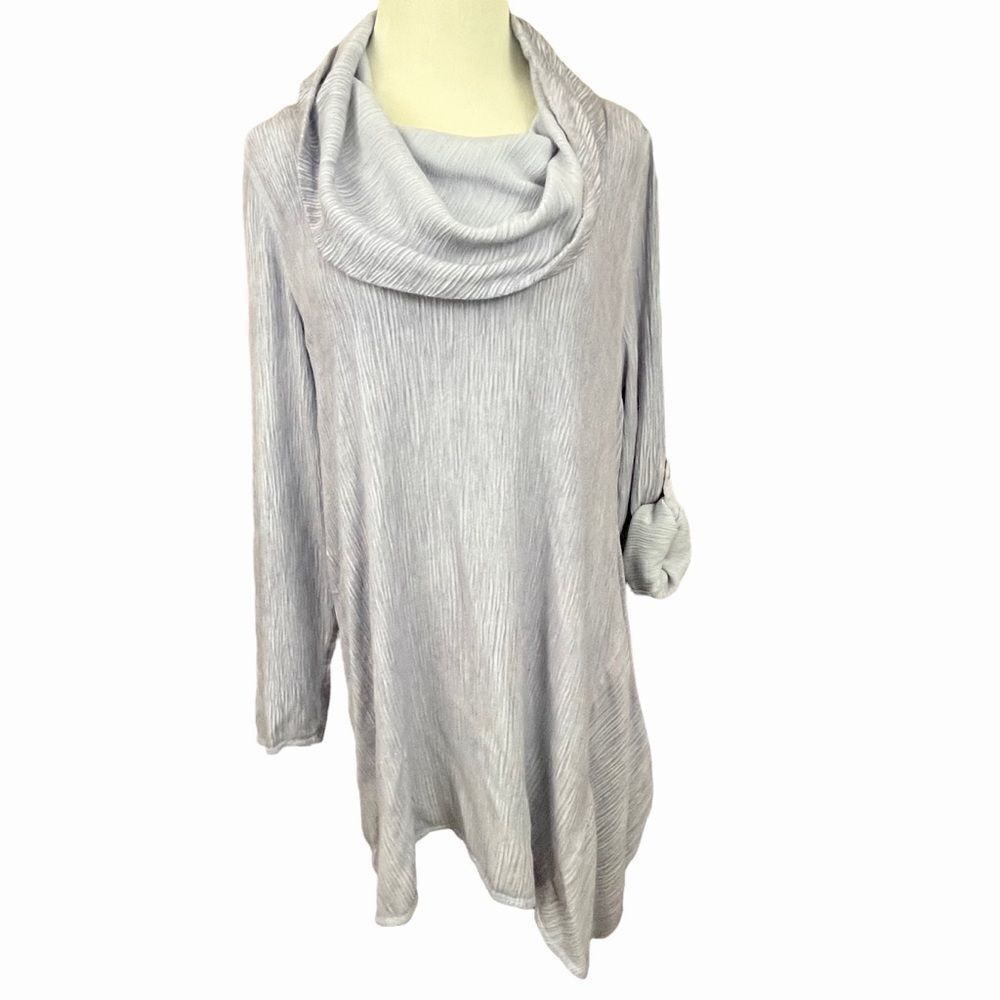Soft Surroundings Pale Blue Cowl Neck Lagenlook Tunic M
